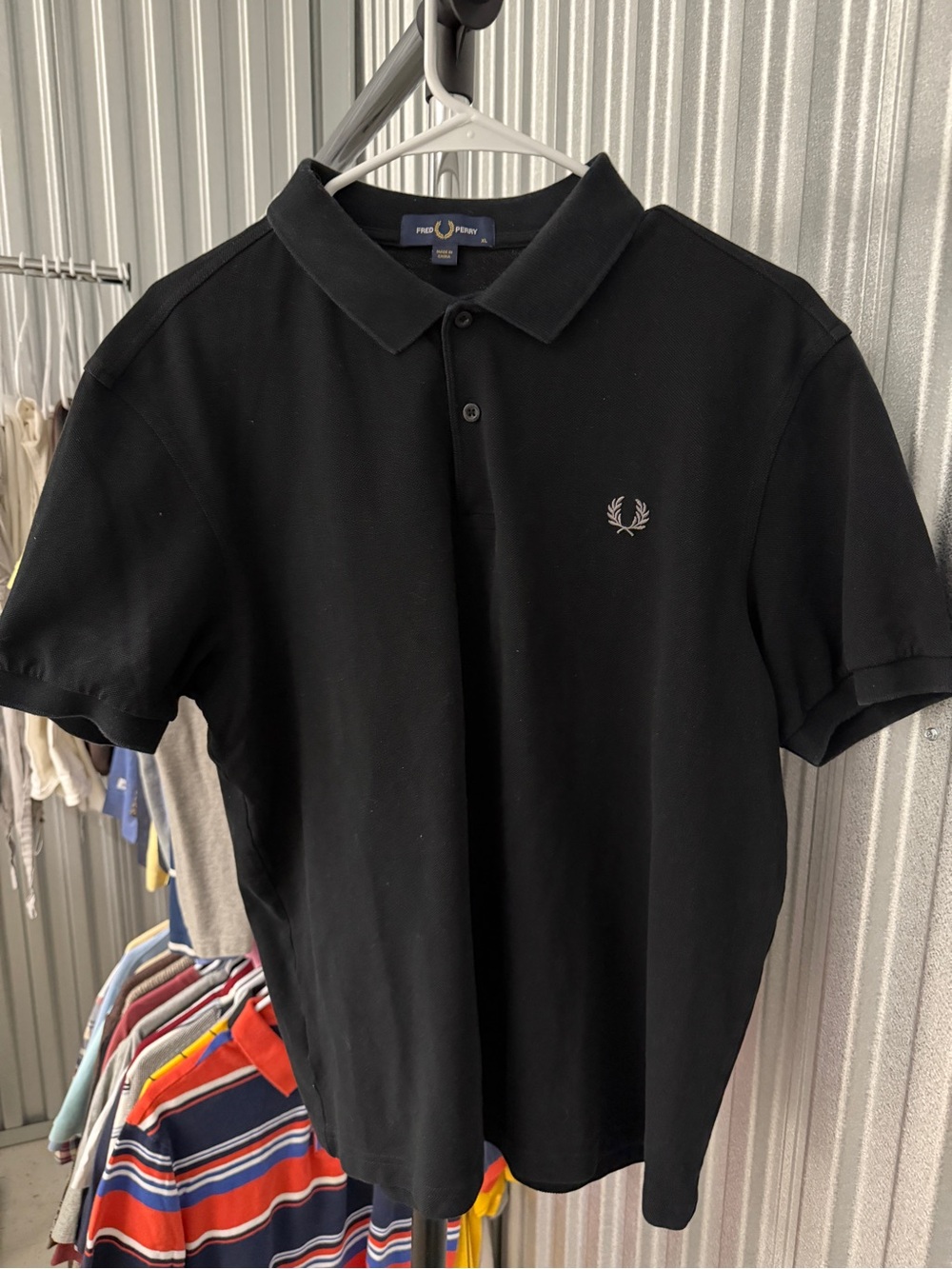 Fred Perry Black Pique Polo with Laurel Wreath